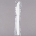 Table Accents Plastic Knives – Regular, White, Wrapped, 1000 pcs