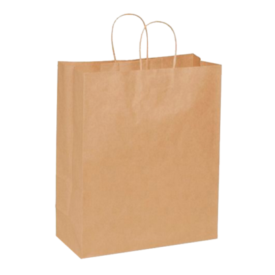 Paper Shopping Bags with Handles – 13″ x 6″ x 15″, Kraft, 250/Case