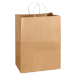Paper Shopping Bags with Handle – 12″ x 7″ x 17″, Kraft, 300/Case