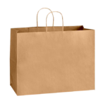 Paper Shopping Bags with Handles – 16″ x 6″ x 12″, Kraft, 250/Case