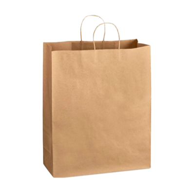 Paper Shopping Bags with Handles – 16″ x 6″ x 19″, Kraft, 200/Case