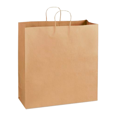 Paper Shopping Bags with Handles – 18″ x 7″ x 19″, Kraft, 200/Case