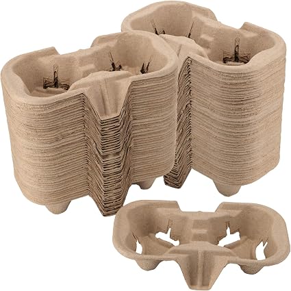 2-Cup Drink Carriers, Pulp Fiber Take Out Holder 2-Cup Drink Carriers, Pulp Fiber Take Out Holder