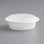 Dynasco Microwavable Container Round Combo, 7”, 150 set #32 oz, #White, #R-32W