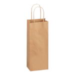 Paper Shopping Bags with Handles – 5″ x 3″ x 12″, Kraft, 250/Case