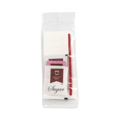 Coffee Kit – Sugar, Sugar Substitute, Creamer, Stir Stick, Napkin, 2 Each/Kit