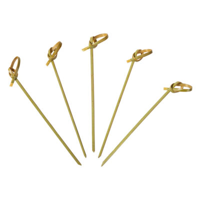 Hy Stix Knotted End Bamboo Skewers – 4″, 100 pcs