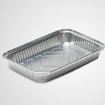 Dynasco Foil Rectangular Takeout Container – 1.5 lb, Shallow, 8.5″ x 6″ x 1.45″, 500/Case