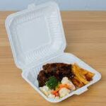Pebble MFPP Microwave Clamshell Container – Slide-In, 1-Comp, 9 in x 9 in x 3 in, 150/Case