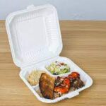 Pebble MFPP Microwave Clamshell Container – Slide-In, 3-Comp, 7 in x 7 in x 3 in, 150/Case