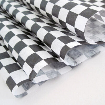 Checker Wax Paper – Black, Greaseproof, 12″ x 12″, 1000 pcs