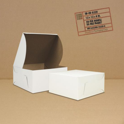 Mark’s Choice Cake Box – White, 12″ x 12″ x 6″, 50/Case