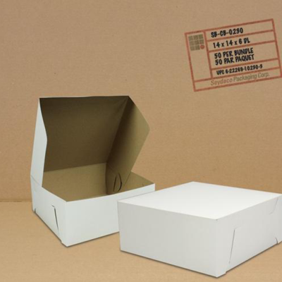 Mark’s Choice Cake Box – White, 14″ x 14″ x 6″, 50/Case