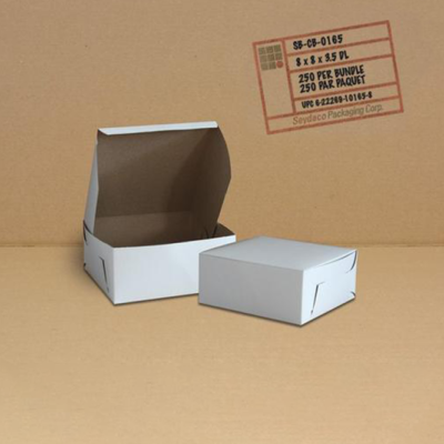 Mark’s Choice Cake Box – White, 8″ x 8″ x 3.5″, 250/Case