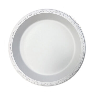 Pebble Plate – 9″, White, 1-Comp, Ivory, 400/Case
