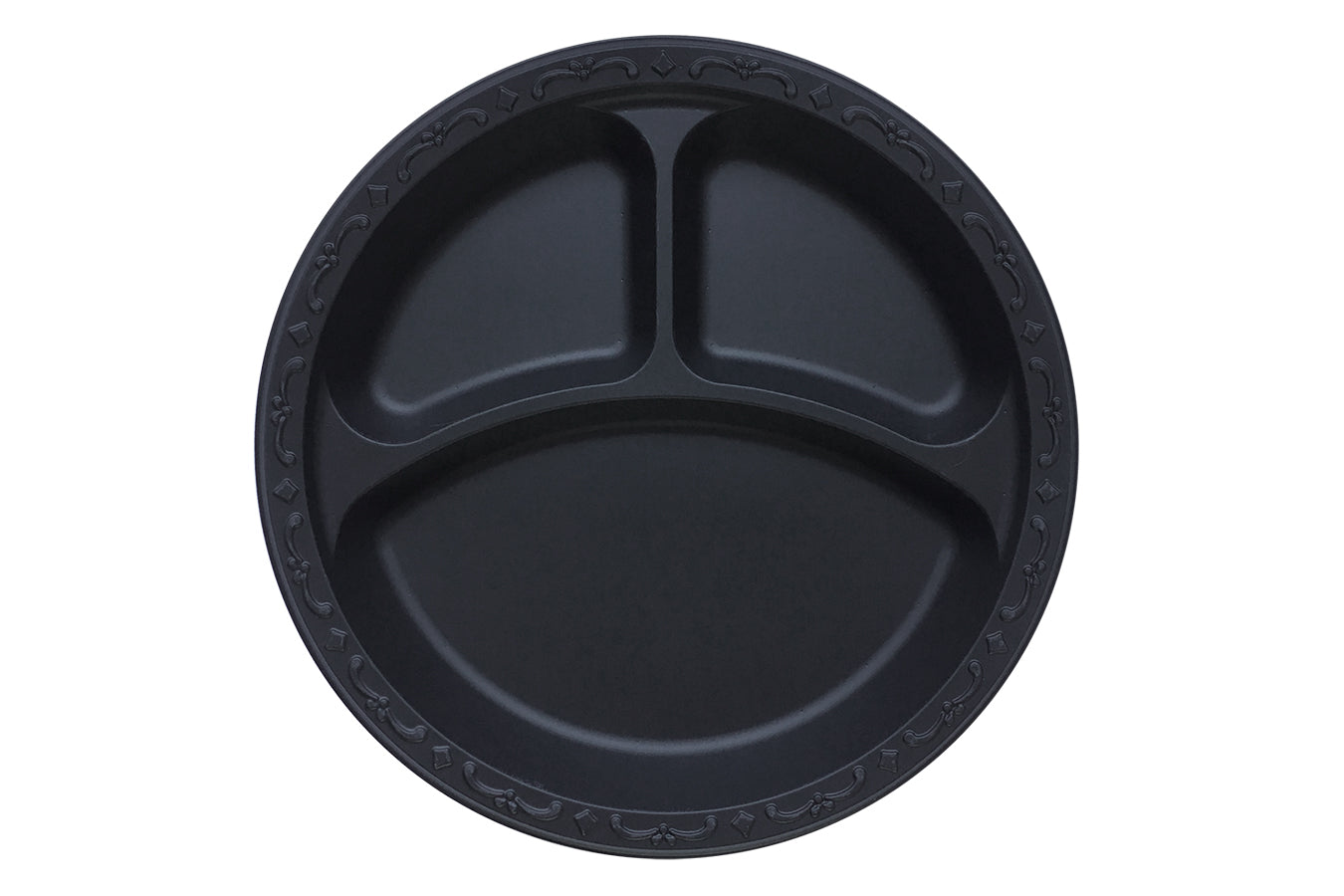Ecopax-PP101-Pebble-Box-10-inch-3-comp-Plate-black