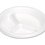 Genpak Foam Plate – 10.25″, 3-Comp, 500/Case