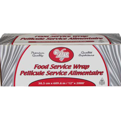 Food Wrap Film with Metal Cutter Box – 12″ x 2000 ft