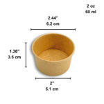 Koality Paper Portion Sauce Cups – Kraft, Paper, 2 oz, 2000/Case