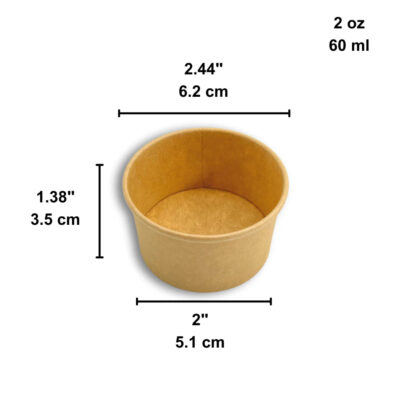 Koality Paper Portion Sauce Cups – Kraft, Paper, 2 oz, 2000/Case