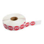 WEDNESDAY Food Rotation Labels – Round, 3.4 in, 2000 pcs per roll, 2 rolls per box