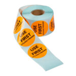 Food Rotation Labels – 1.5″, Round, Orange, 500/Roll, Use First