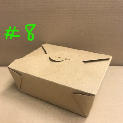 Kraft Paper Food Container – No. 8, 43 oz, 152 x 118 x 62 mm, 300 pcs