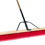 Ryno Push Broom with Handle – Medium Duty, Red, 48″