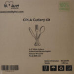 Compostable CPLA Cutlery Kit – Fork, Knife, Spoon, Napkin, 250 sets