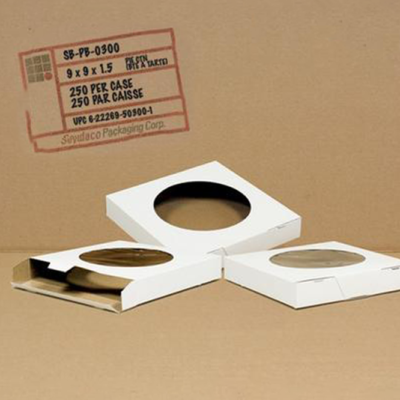 Pie Box with Window – 9″ x 9″ x 1.5″, 250 pcs