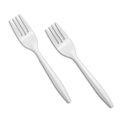 Table Accent Plastic Forks – White, Regular, 1000 pcs