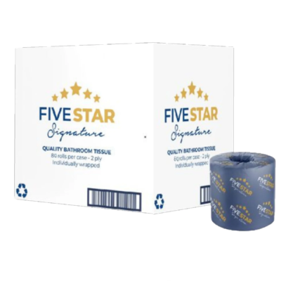 FIVE STAR Toilet Paper Roll – 2-Ply, Wrapped, 48 rolls