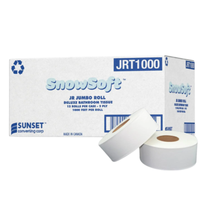 Snowsoft Jumbo Toilet Paper Roll – 2-Ply, 3.29″ x 1000 ft, 12 rolls