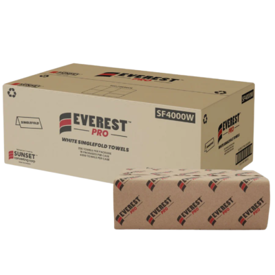 Everest Pro Single-Fold Hand Towel Sheets – White, 4000/Case