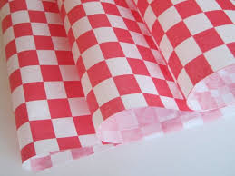 Checker Wax Paper – Red, Greaseproof, 12″ x 12″, 1000 pcs