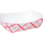 Paper Food Trays No. 300– 3 lb, Red Checkered, 500/Case