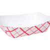 SQP Paper Food Trays No. 25 – 0.25 lb  Red Checkered, 1000/Case