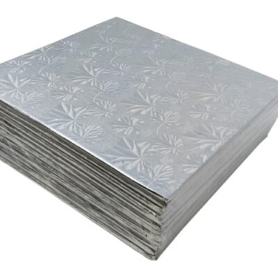 Square Cake Board – 10″ x 10″ x 0.25″, Silver, 24/Case