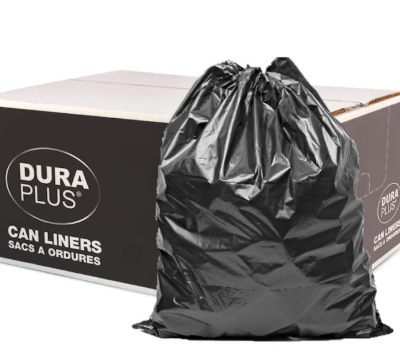 DuraPlus Black Garbage Bags – LLDPE, Strong, 26 in x 36 in, 200/Case