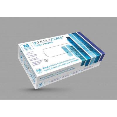 DuraCore Vinyl Gloves – Clear, 4 Mil, Medium, 100 pcs/Box
