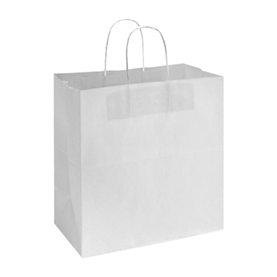 Paper Shopping Bags with Handles – 14″ x 10″ x 16″, White, 200/Case