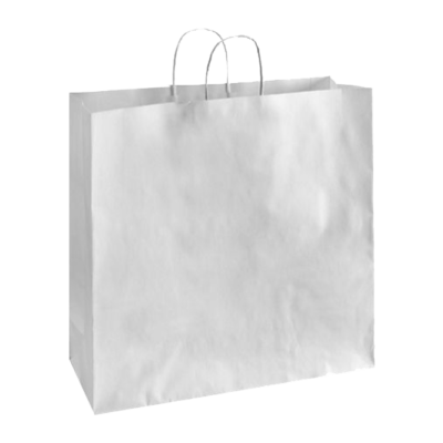 Paper Shopping Bags with Handles – 18″ x 7″ x 19″, White, 200/Case
