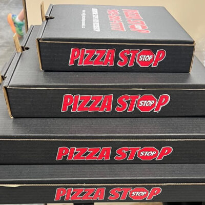 Pizza-Stop Printed Corrugated Pizza Box – Black, 15 in, 50/Case