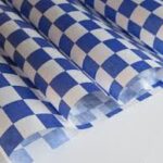 Checker Wax Paper – Blue, Greaseproof, 12″ x 12″, 1000 pcs