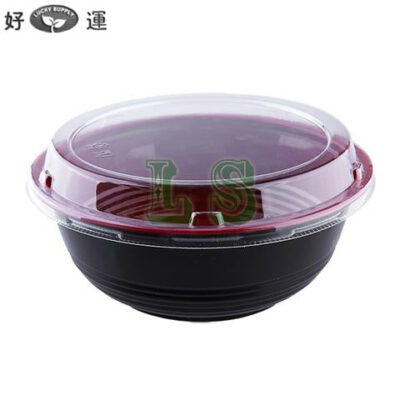 Donburi Bowl – 1000 ml, Red, Bowl & Lid, 200 Sets/Case