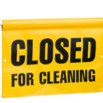 M2 Closed for Cleaning Hanging Door Sign – English