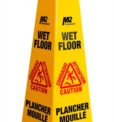M2 Safety Caution Cone Sign – 4-Sided, Small, 36″