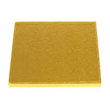 Enjay Square Cake Board – 9″ x 0.07″, Straight Edge, Gold, 150/Case