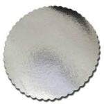 Round Cake Board – 9″ x 0.045″, Scalloped Edge, Silver, 250/Case