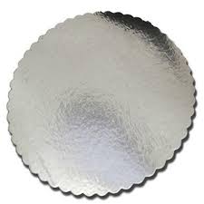 Round Cake Board – 9″ x 0.045″, Scalloped Edge, Silver, 250/Case